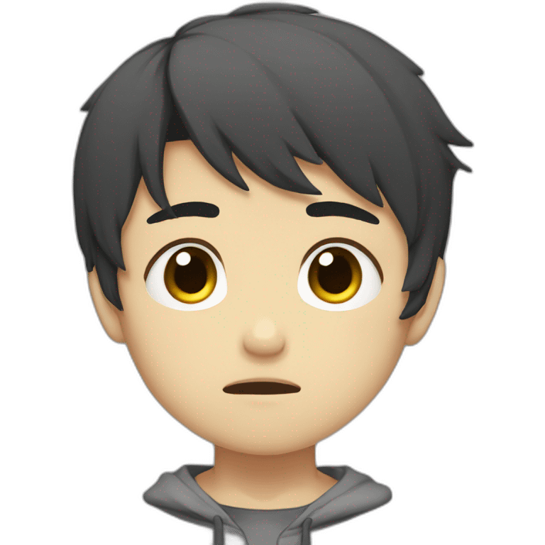 Anime chibi boy sad emoji