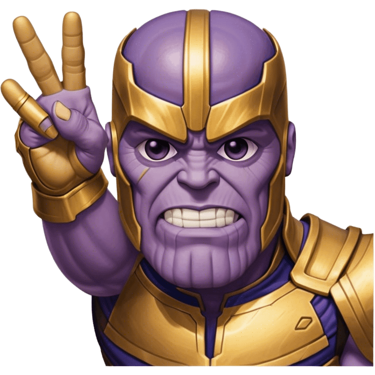 Thano’s sticking up the middle fingers emoji