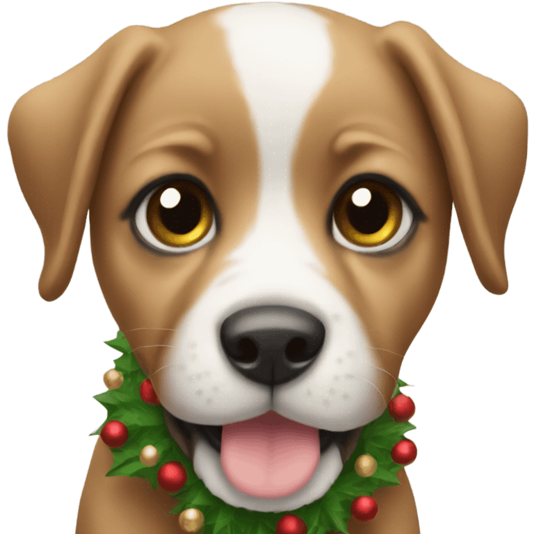 Christmas puppy emoji