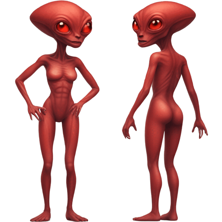 a red alien woman full body emoji