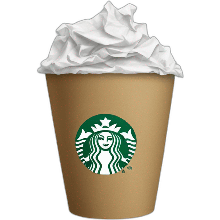 Crumpled starbucks cup emoji