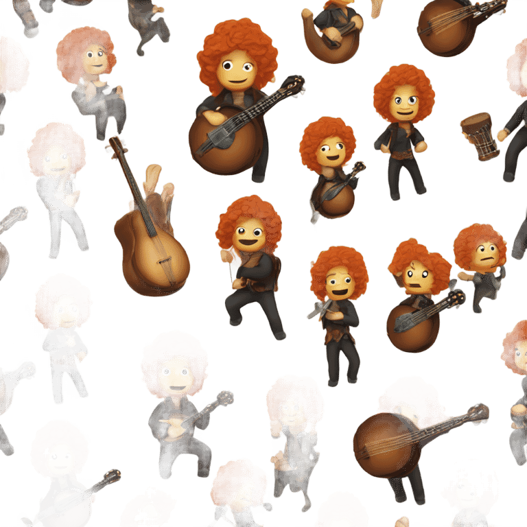 Vivaldi ginger wig chibi standing banjo  emoji