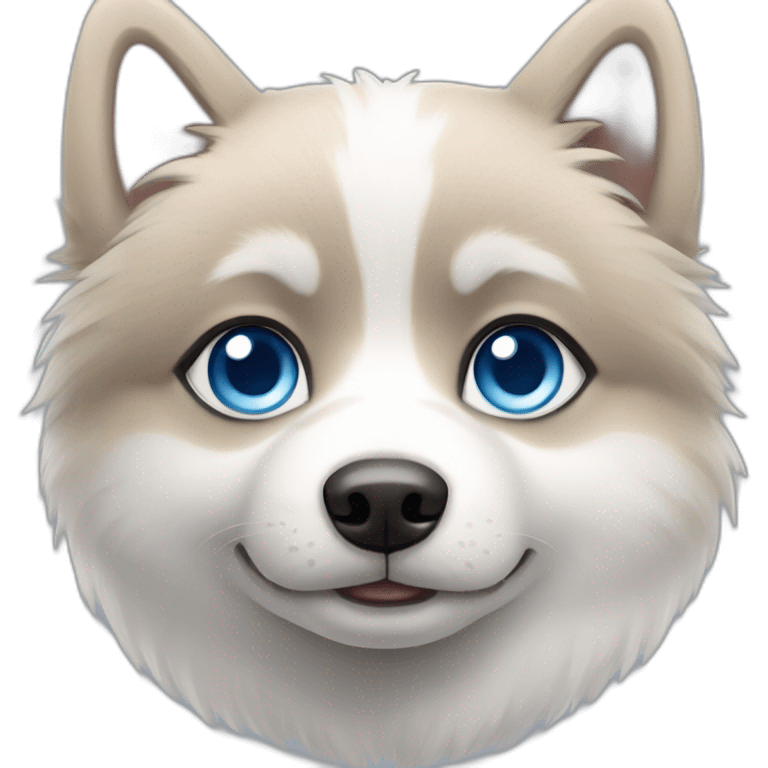 pomsky with blue eyes emoji