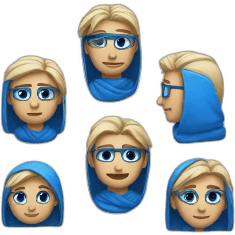 Tres círculos azules emoji