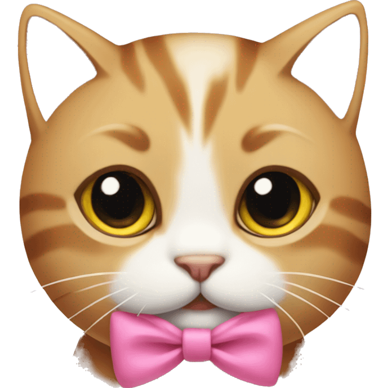 Cute cat with pink bow  emoji