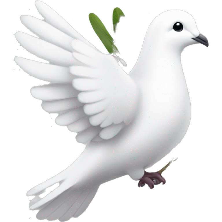 A white dove with an olive branch emoji