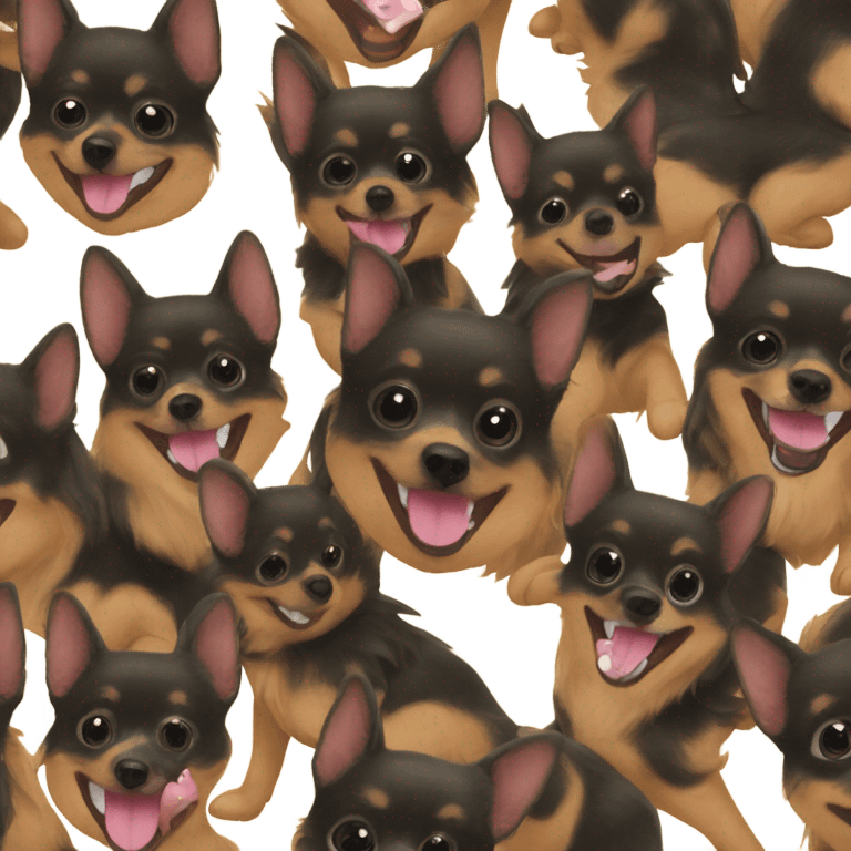 Kelpie x Pomeranian smiling emoji