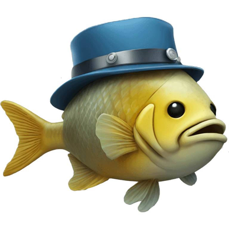 fish with solder hat emoji