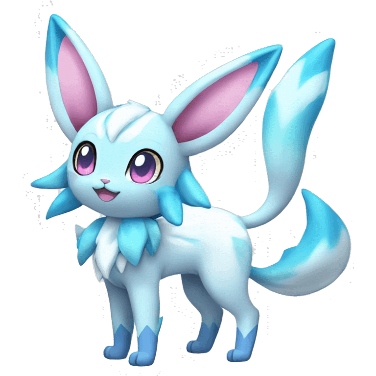 Kawaii Pastel Shiny Sylveon-Glaceon Full Body emoji