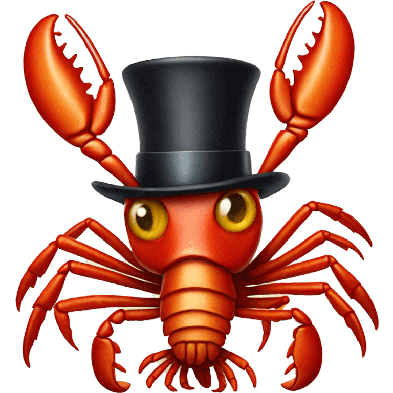 Lobster wearing a top hat emoji