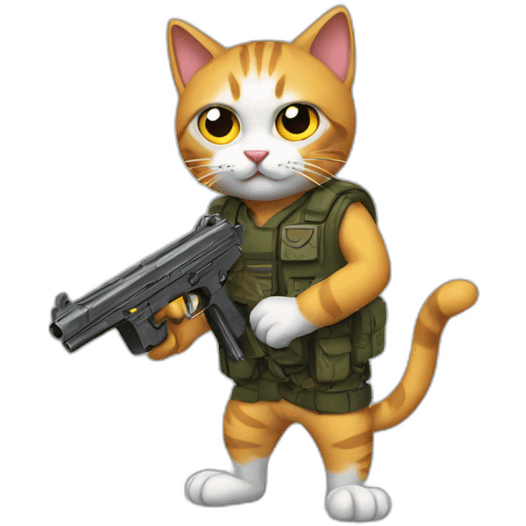 Cats with gun emoji