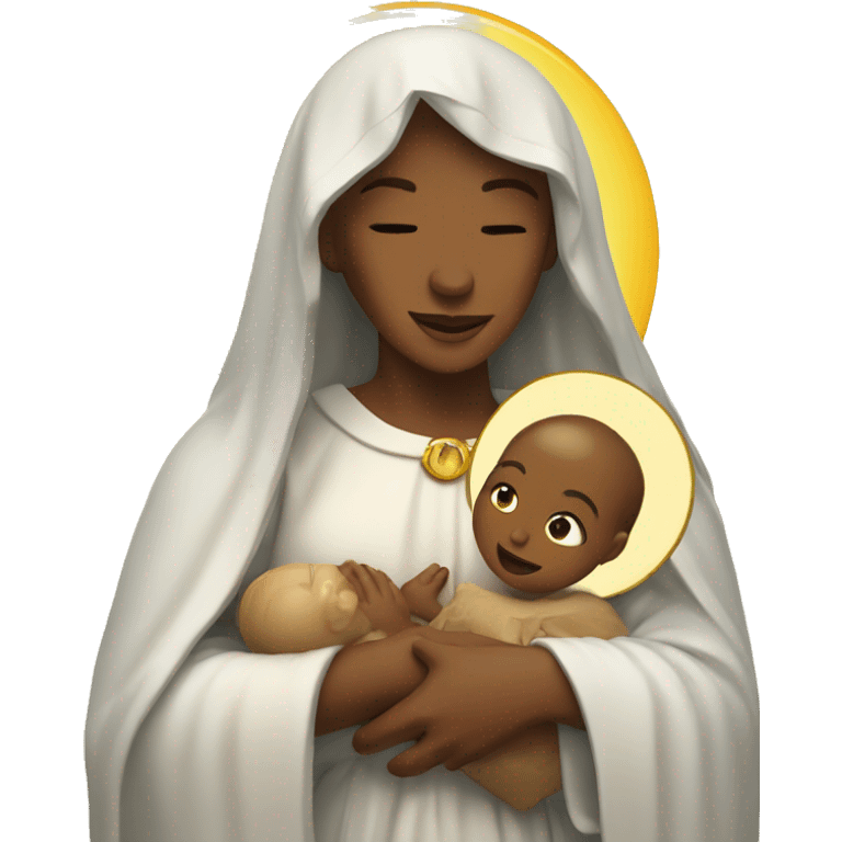 holy Mary with baby Jesus emoji