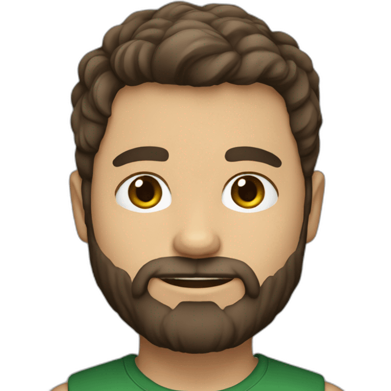 Daniel nass, brazilian, white skin, little hair, straight brown hair, bearded emoji