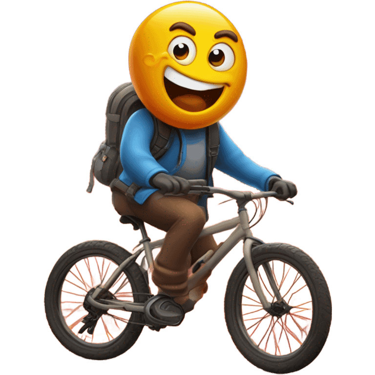 Poop riding bicycle on lava emoji