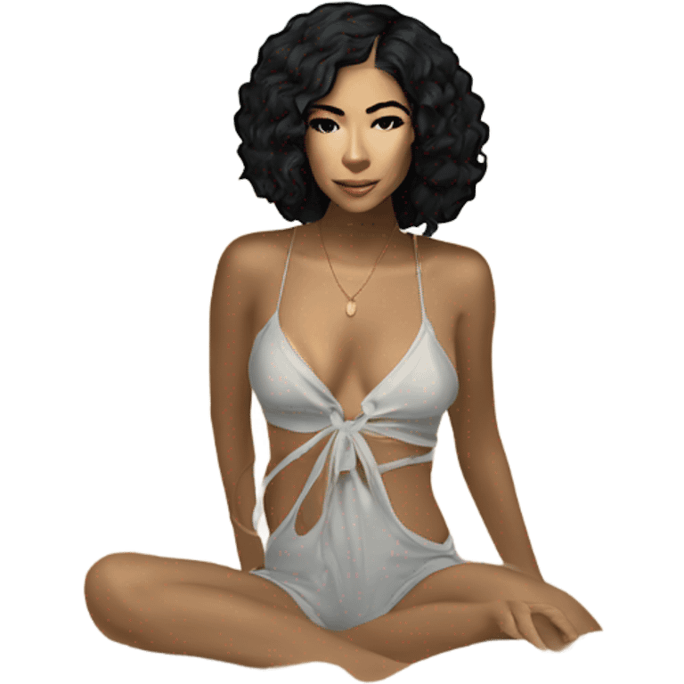 Jhene Aiko on a beach emoji