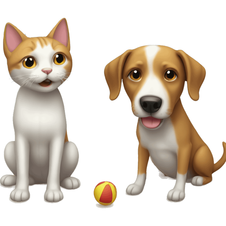 Dog with cat in beach emoji