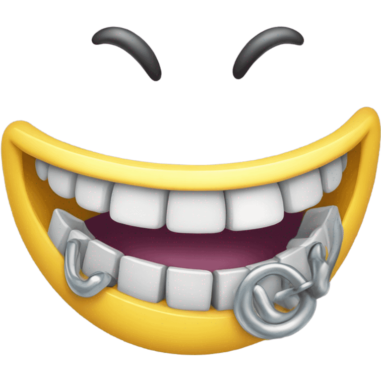 smiley face with braces emoji