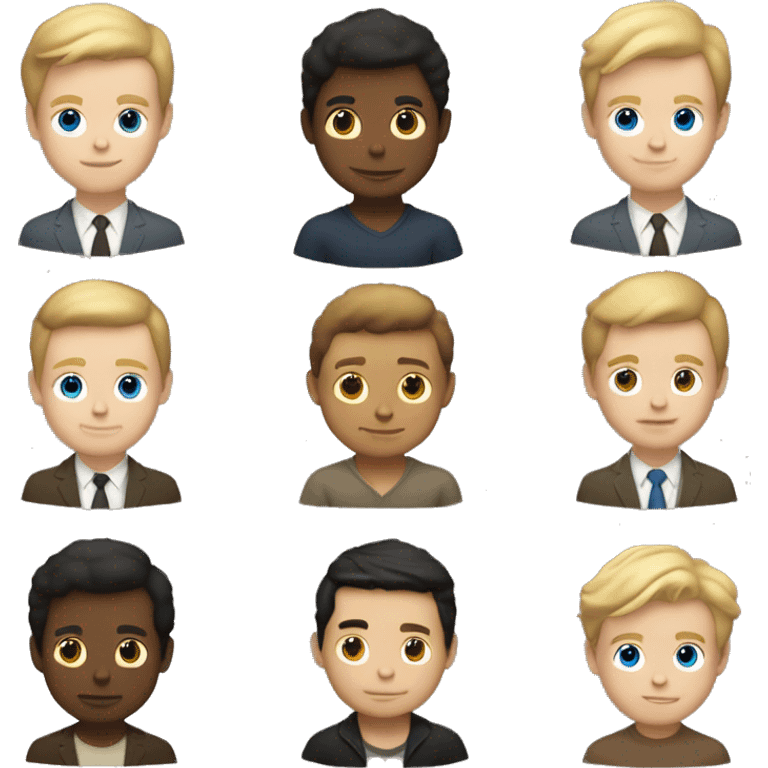 Boy with tan skin and dark brown hair with a taller pale boy with dirty blond hair that looks like a finance basic guy with a round face that looks like he’s from westchester nyc emoji