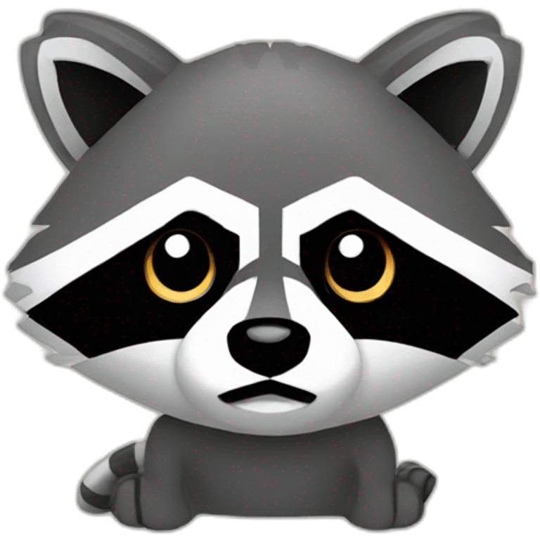 8 bit raccoon emoji