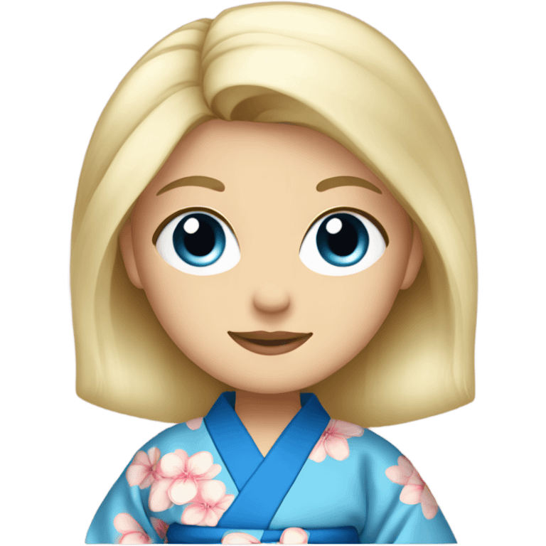 Blonde with blue eyes in kimono emoji