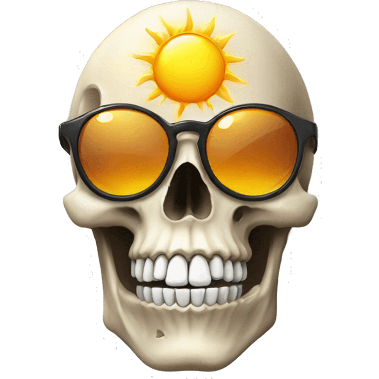 Skull wearing sun gladses emoji