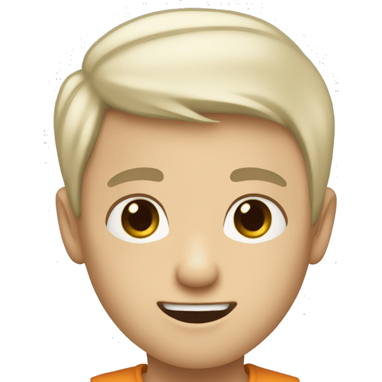 "Generate an emoji of a boy with white skin and short hair. Make sure his expression is friendly and approachable!" emoji