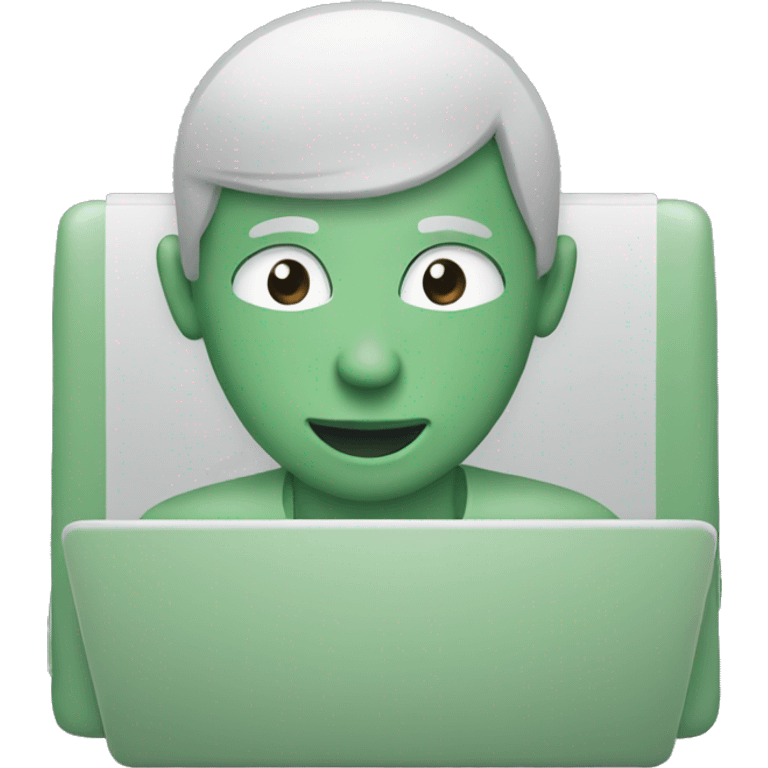 Sage green laptop emoji