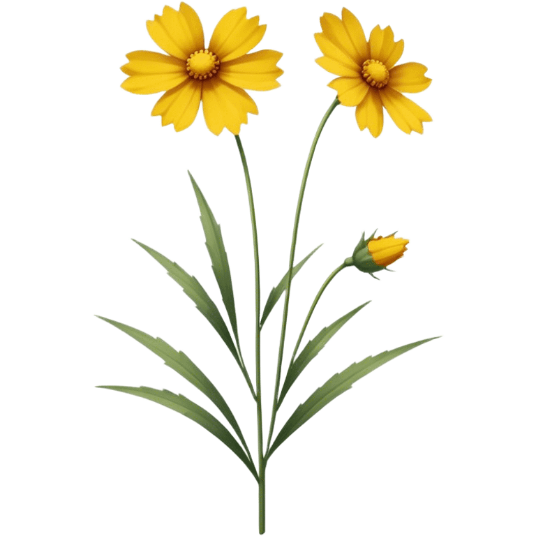 single Coreopsis, straight stem emoji