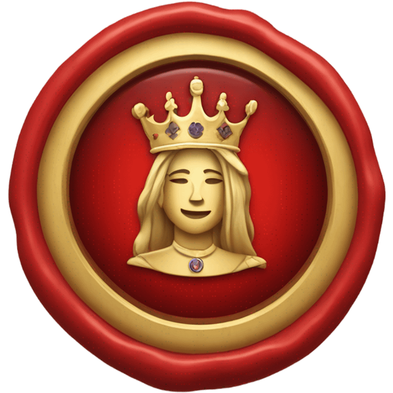 queen wax seal red circle emoji