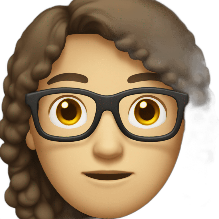 white skinny programmer with glasses and dark brown hair emoji