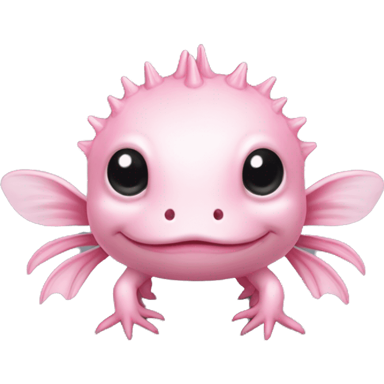 Cute Head of a pink Axolotl whid no mouth and long black skiny legs emoji