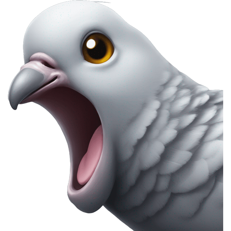 pigeon face laughing extremely hard emoji