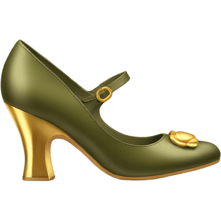 olive gold heel shoes emoji