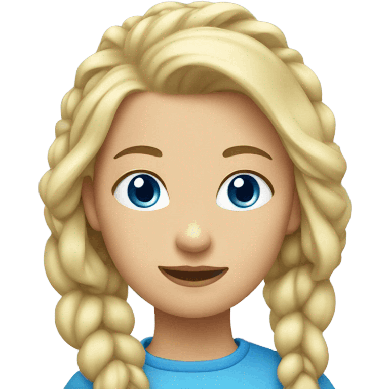 Blonde girl with blue eyes and hair tied back  emoji