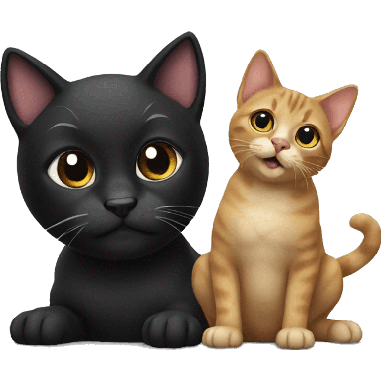 Cat black with dog black emoji