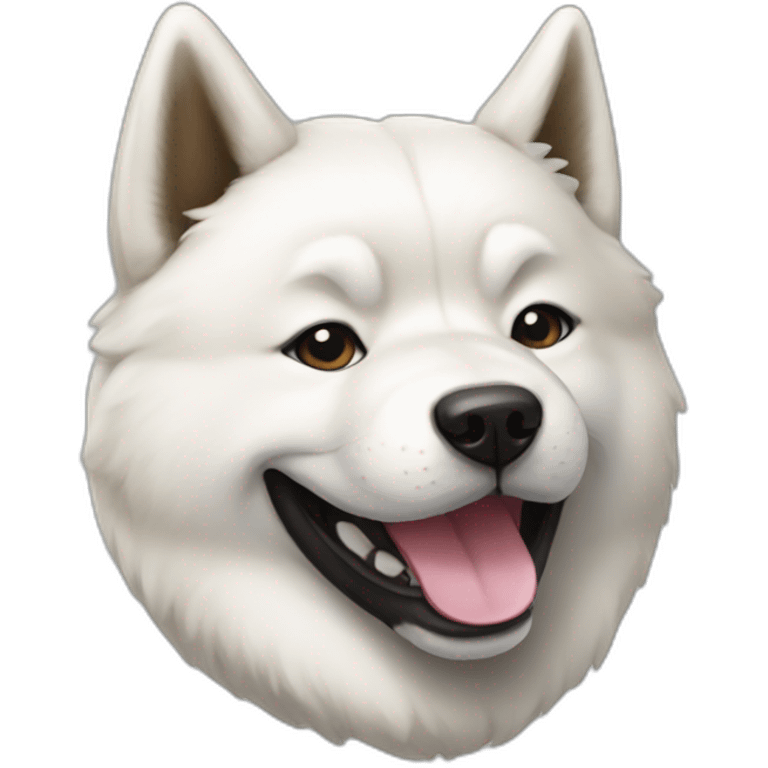 white akita smiling emoji