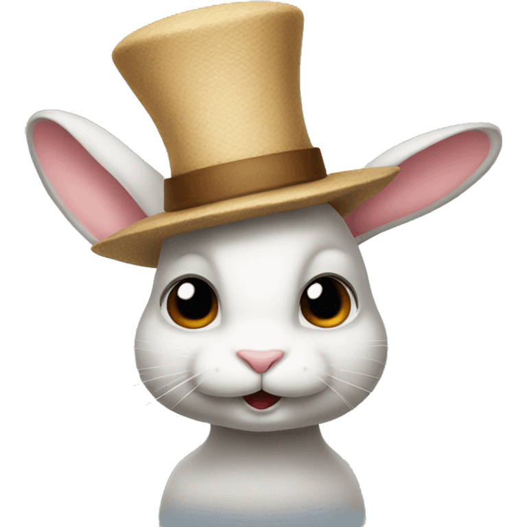 profile rabbit stands on two legs with a hat two ears emoji