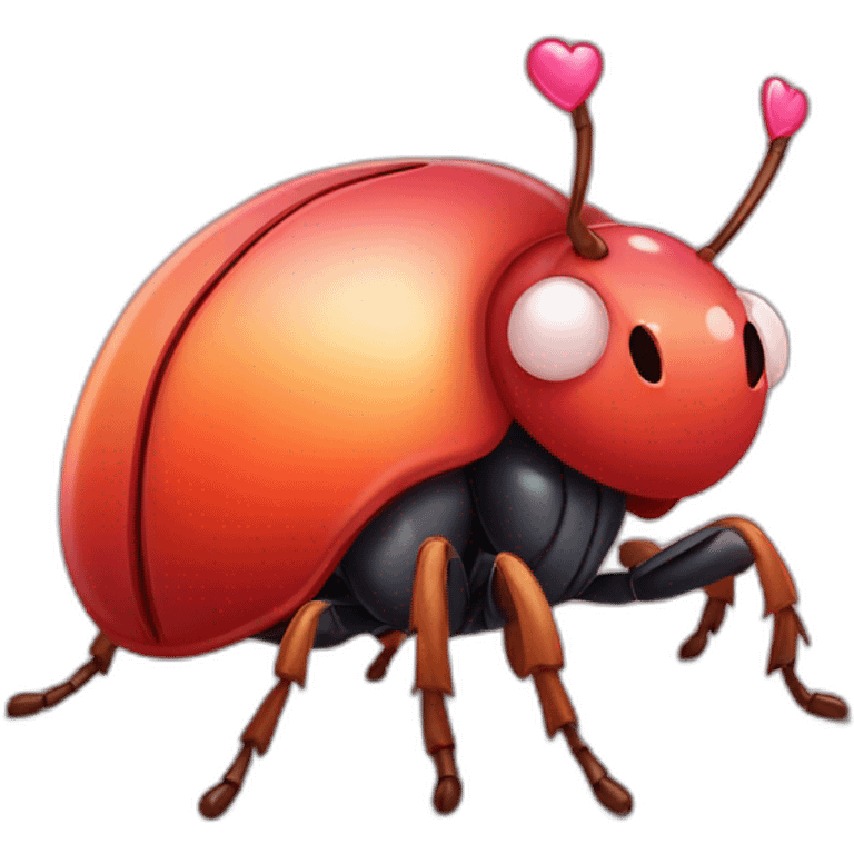 bug beetle with a heart love emoji