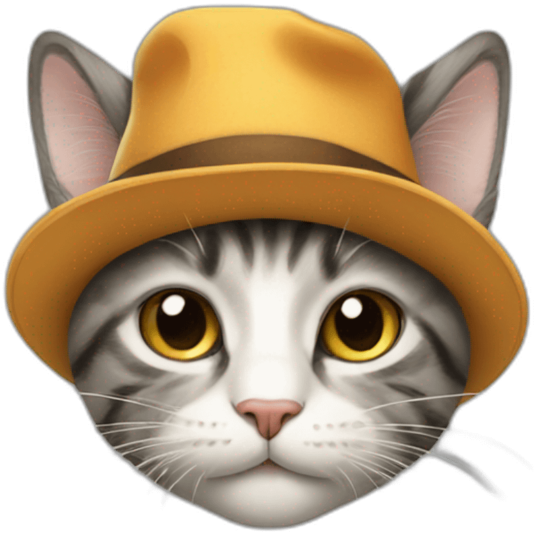 a cat in a hat emoji