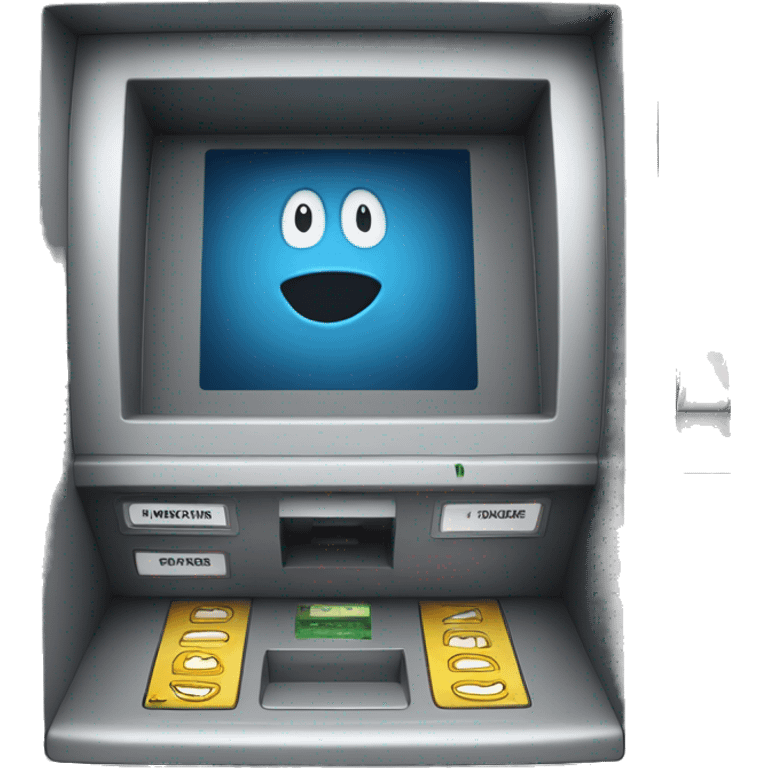 ATM machine + curious face emoji