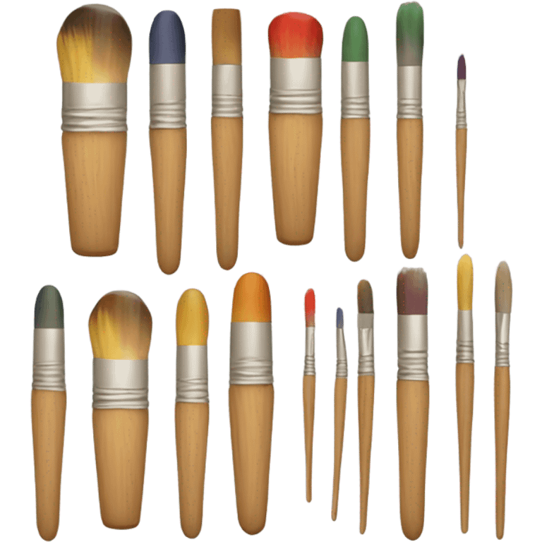 glass jar of wooden paint brushes emoji