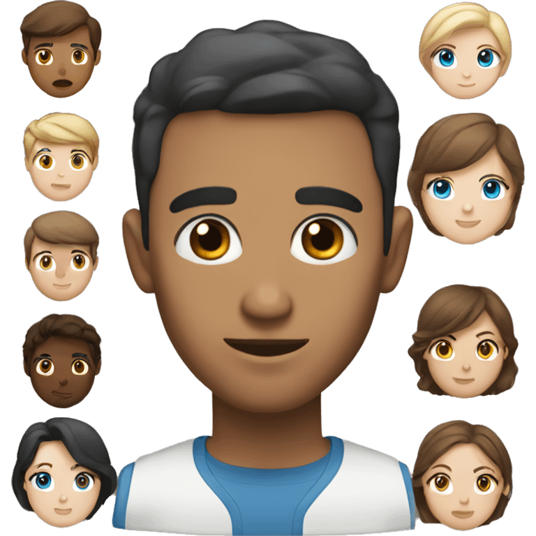 Brown Arab man with short hair and white woman with blue eyes and brunette hair emoji