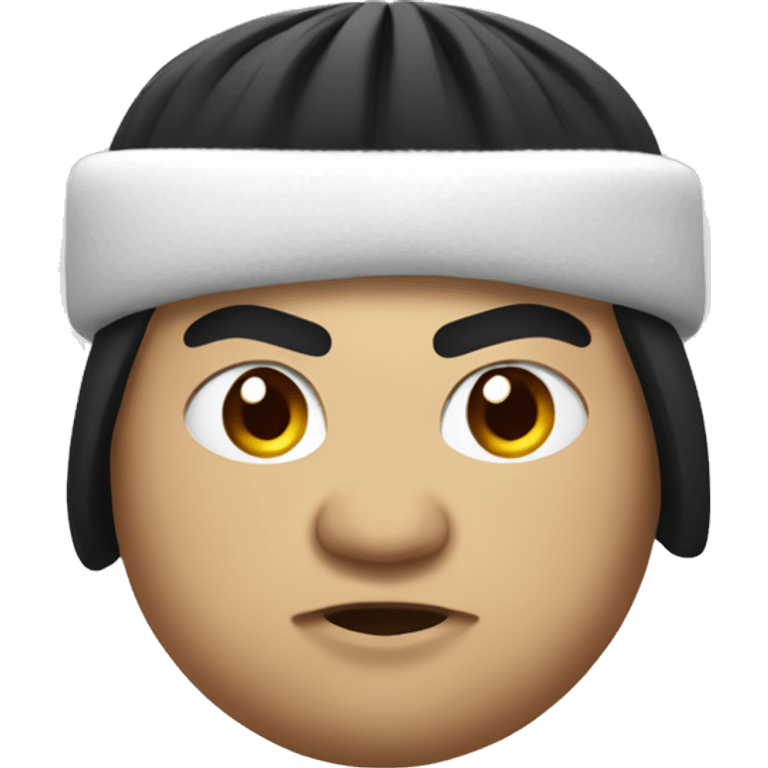 sumo wrestler wearing beanie emoji