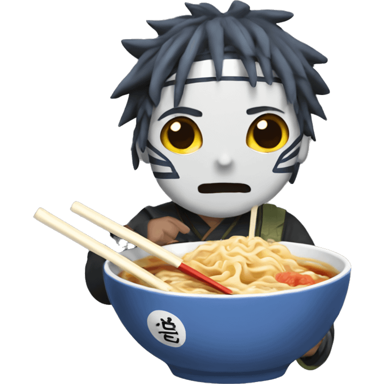 Naruto eating ramen with chopsticks emoji