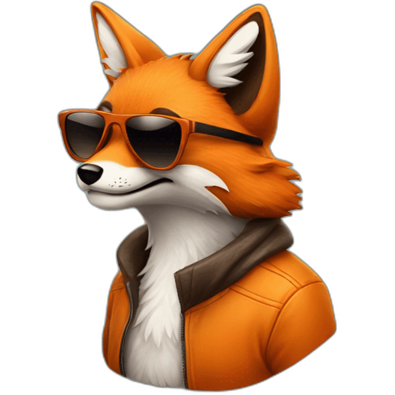 Cool fox in sunglasses emoji