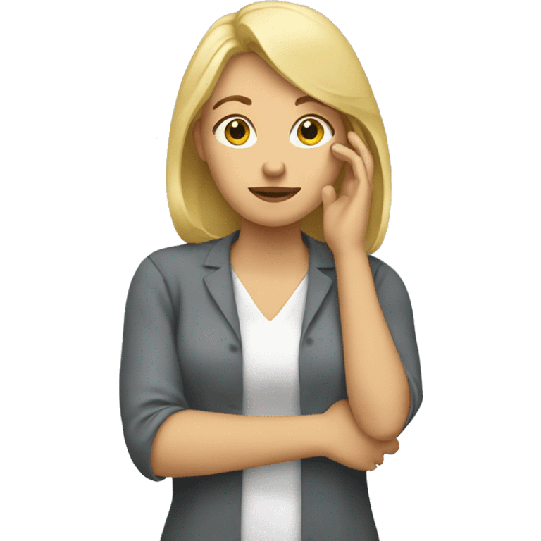 A blonde woman who places her hand on her forehead  emoji