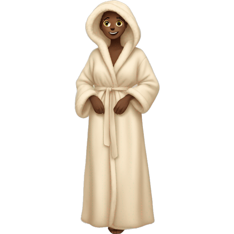 Cozy fluffy beige morning gown emoji