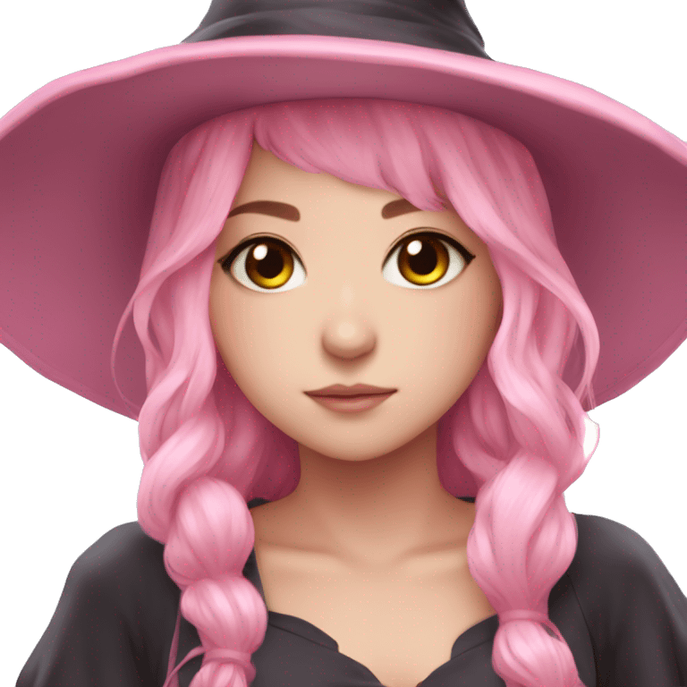 Anime realistic Pink witch cute and pretty emoji