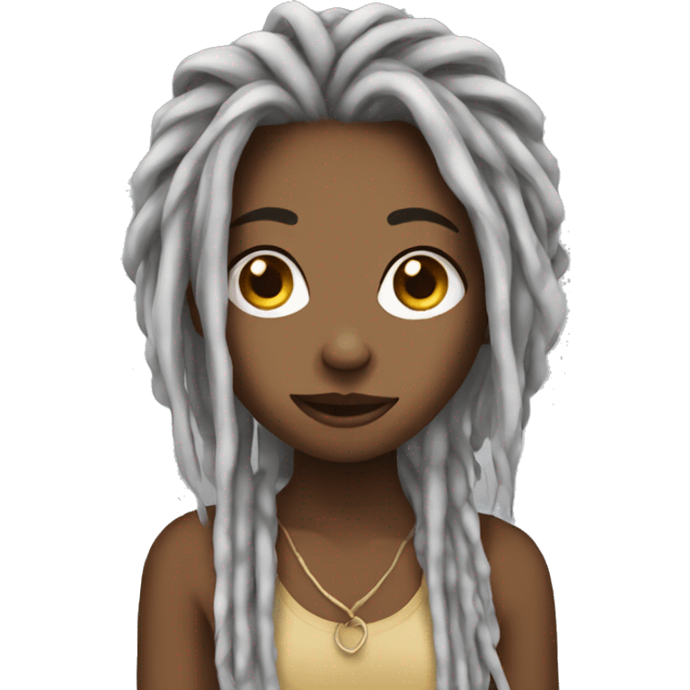 Girl with dreads and phone  emoji