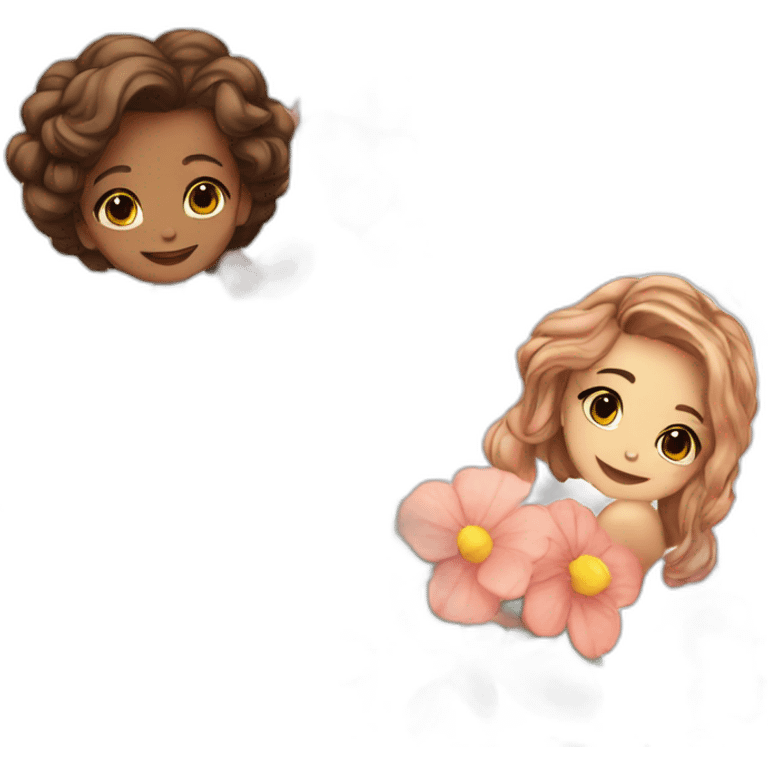 Cute girls flower sens emoji